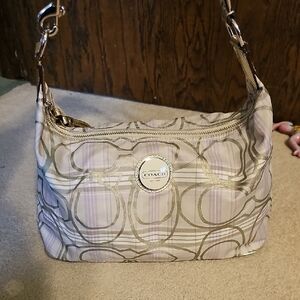 Coach Women's Lavender and Gold Shoulder Bag
